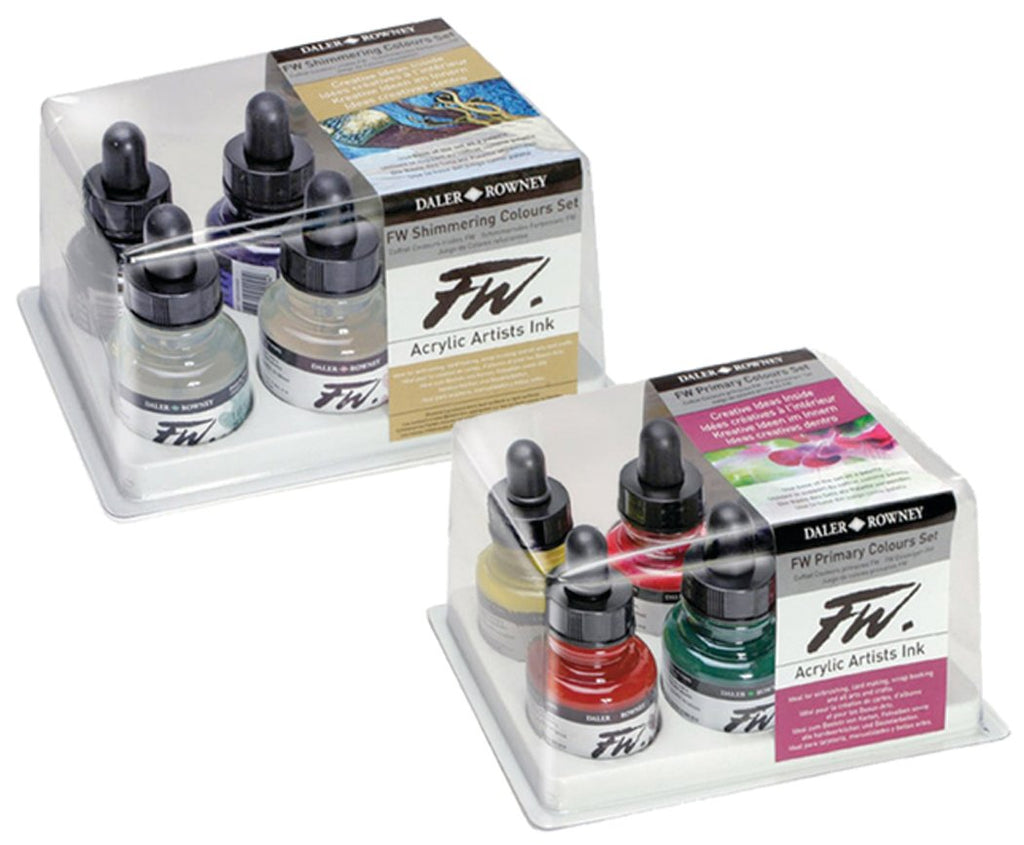 Daler-Rowney FW Liquid Acrylic Artists' Ink - Primary Colors Set of 6