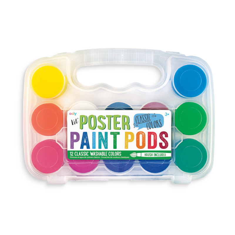 Ooly Lil" Paint Pods Washable Poster Paint Set with Brush 12pc