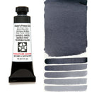 Daniel Smith Extra Fine Watercolors Alvaro's Fresco Grey 15ml Tube closeup with color swatch