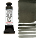 Daniel Smith Extra Fine Watercolors Alvaro's Caliente Grey 15ml Tube closeup with color swatch