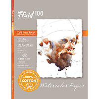 Fluid 100 Watercolor Paper Block 12"x16" 140lb. Cold Press 15sh Block