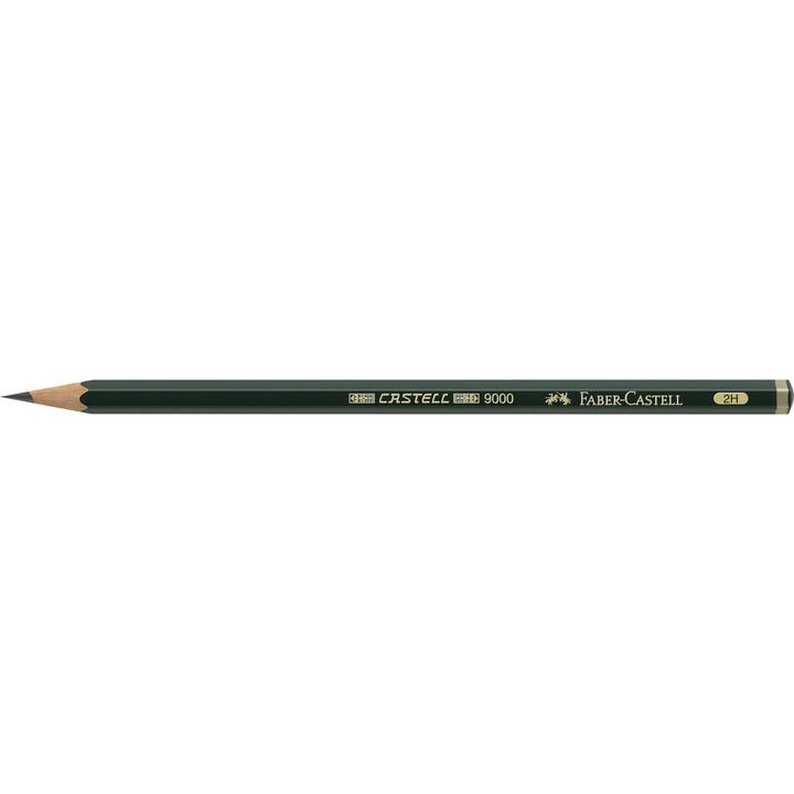 Faber-Castell Castell 9000 Graphite Pencil 2H closeup two
