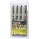 Sepia Pigma Brush, Graphic & Micron 4-Pen Set