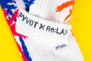 Re:Lax Sunset Palms Socks: White / One size