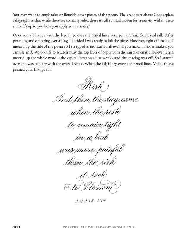 Copperplate Calligraphy from A to Z by Sarah Richardson