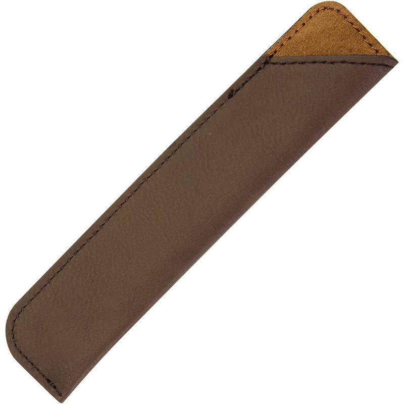 Faux Leather Chopstick Sleeve Brown