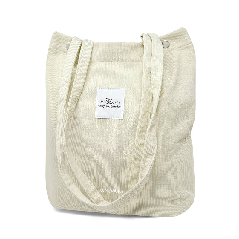 Wrapables Carry Joy Corduroy Tote Bag, Handbag: Navy