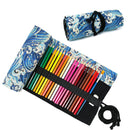 Wrapables Pencil Roll Organizer,  Wrap Pouch (72 slots): Blue Waves