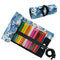 Wrapables Pencil Roll Organizer,  Wrap Pouch (72 slots): Blue Waves