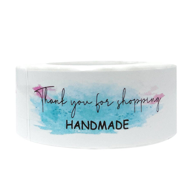 Wrapables 3" x 1" Small Business Thank You Stickers Roll: Blush (120 stickers)