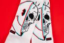 Smiley Skull Socks: White / One Size