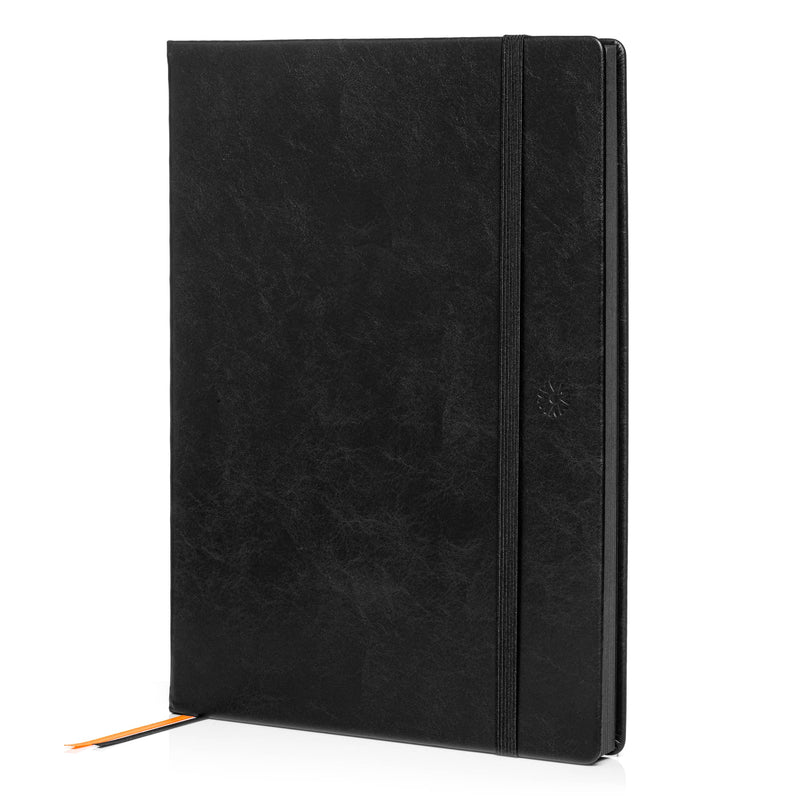 Pitch Black Dotted Journal | All Black Paper Notebook: A5