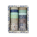 Wrapables Decorative Washi Tape Box Set for DIY Arts & Craft: Gray Geometric