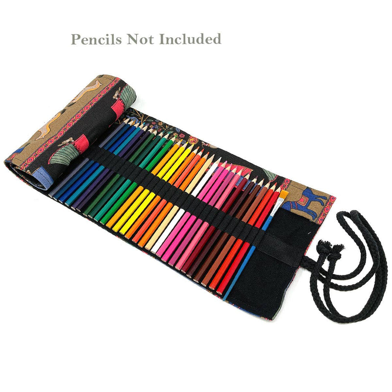 Wrapables Pencil Roll Organizer,  Wrap Pouch (72 slots): Skulls & Roses