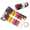 Wrapables Pencil Roll Organizer,  Wrap Pouch (72 slots): Skulls & Roses