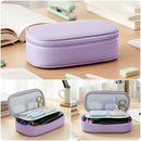 Wrapables Simple Large Capacity Double Compartment Pencil Case, Pencil Pouch for Stationery Tools: Black