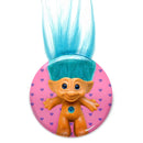 Treasure Troll Photo Blue Hair Tuft Pinback Button