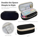 Wrapables Simple Large Capacity Double Compartment Pencil Case, Pencil Pouch for Stationery Tools: Khaki