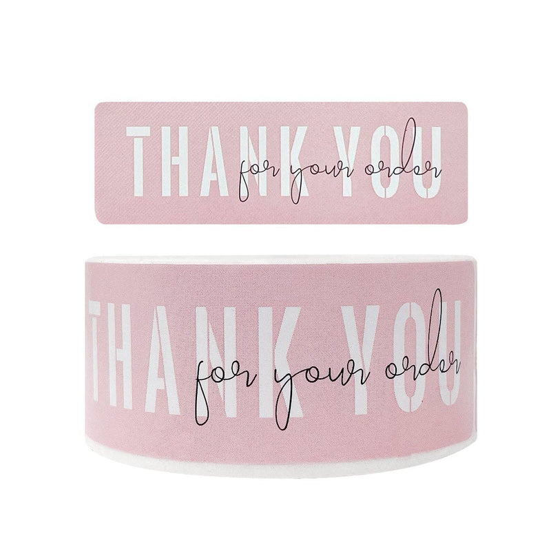 Wrapables 3" x 1" Small Business Thank You Stickers Roll: Blush (120 stickers)