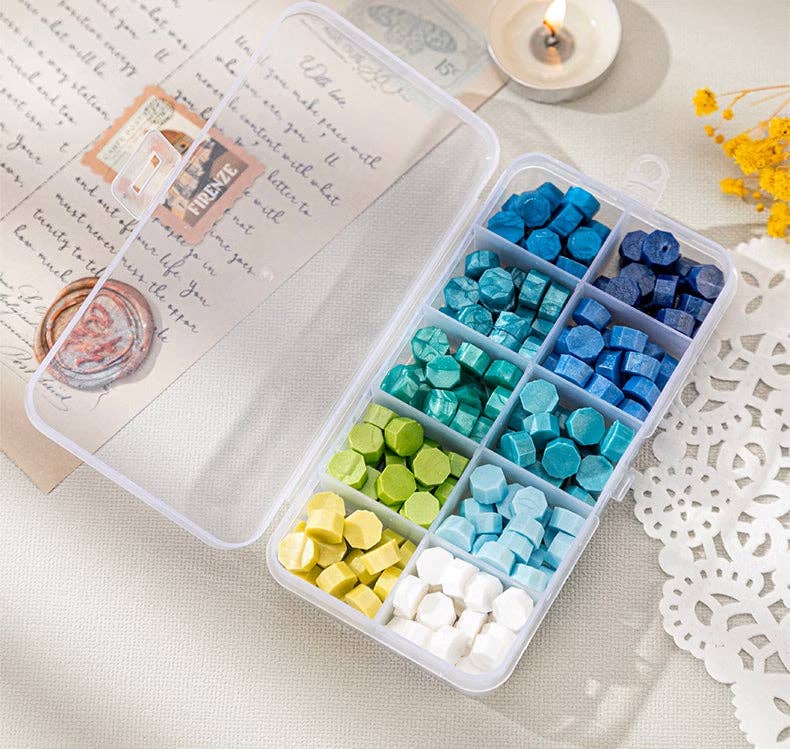 Sealing Wax Beads: Green/Blue (S)