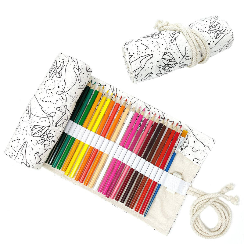 Wrapables Pencil Roll Organizer,  Wrap Pouch (72 slots): Green Scream