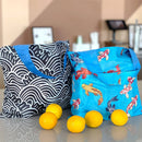 Wrapables Large & Small Allybag Reusable Grocery Bags, Set 2: (Set of 2), Koi Fish