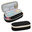 Wrapables Simple Large Capacity Double Compartment Pencil Case, Pencil Pouch for Stationery Tools: Khaki