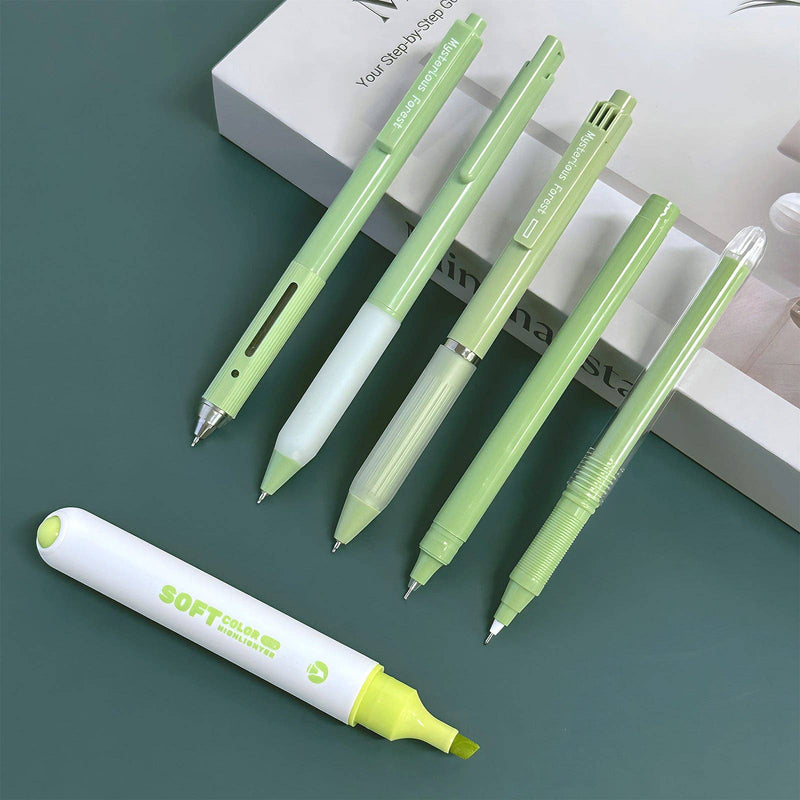Wrapables 5 Gel Pens + 1 Highlighter Writing Set: Purple