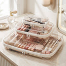 Wrapables Transparent Hard Shell Zipper Case, Clear Travel Storage Organizer for Toiletries, Makeup, and Cosmetics (Set of 3): (Set of 3) LMS