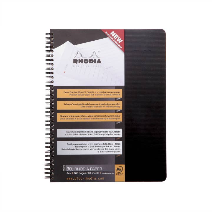Rhodia 'Rhodiactive' Meeting Book - 2 Sizes: 9 x 11.75 (A4)