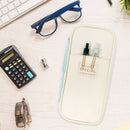 Wrapables Large Capacity Pencil Case Expandable Pencil Pouch: Navy