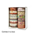 Wrapables Elegant Gold Foil Washi Tape Box Set for Arts: Pink Festival