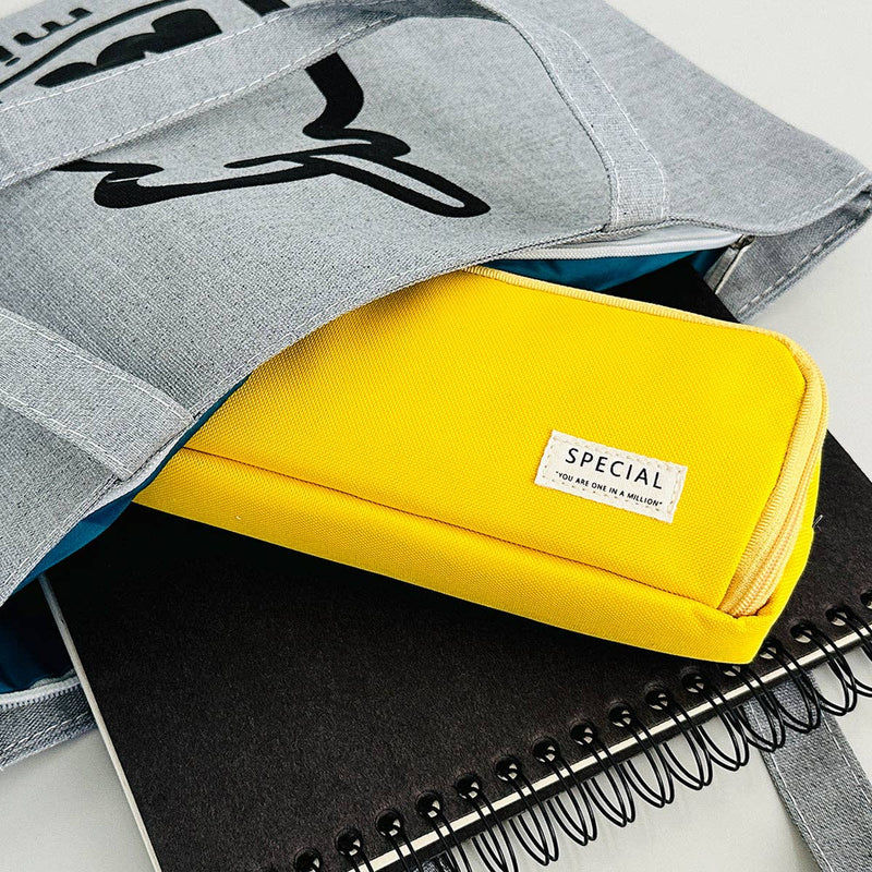 Wrapables Large Capacity Pencil Case, 3 Compartment Pouch: Macarons