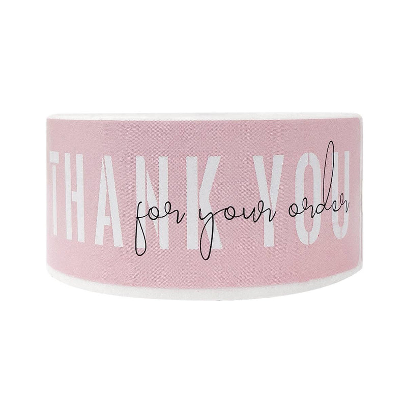 Wrapables 3" x 1" Small Business Thank You Stickers Roll: Blush (120 stickers)