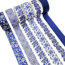 Wrapables Blue and White Chinoiserie Washi Tape Set, 12pcs