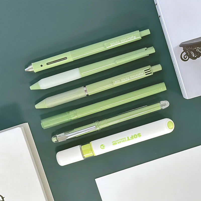 Wrapables 5 Gel Pens + 1 Highlighter Writing Set: Purple