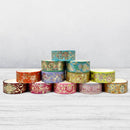 Wrapables Elegant Gold Foil Washi Tape Box Set for Arts: Pink Festival