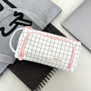 Wrapables Large Capacity Pencil Case, Portable Pencil Pouch for Stationery Office Supplies: Pink & White