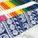 Wrapables Pencil Roll Organizer,  Wrap Pouch (72 slots): Skulls & Roses