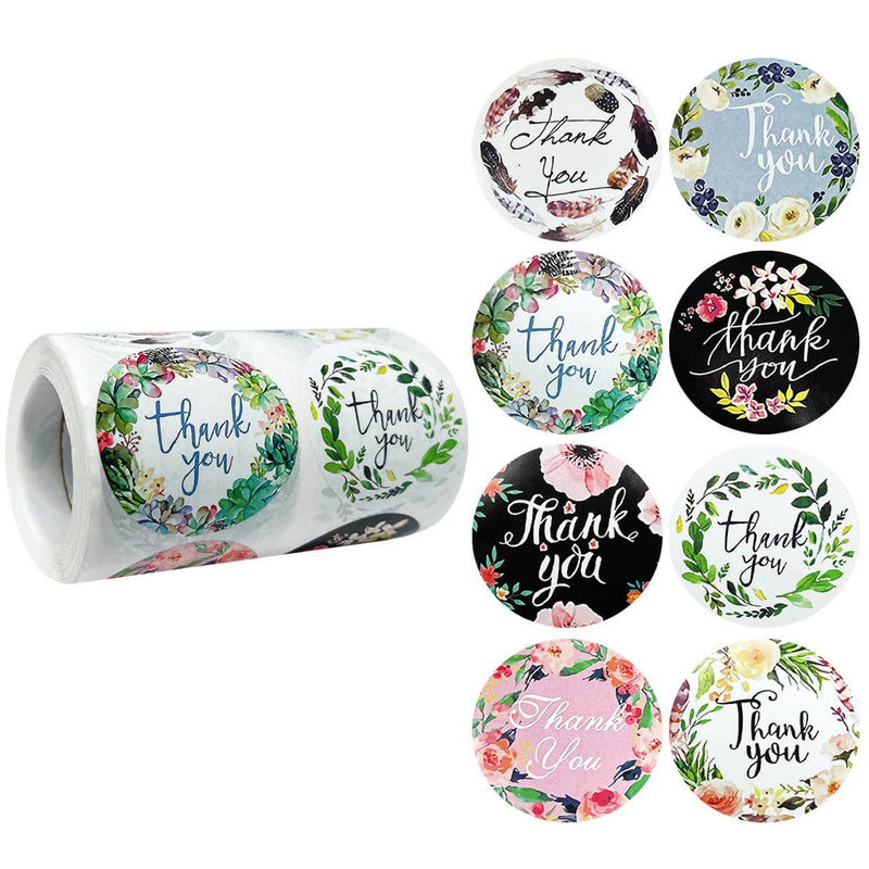 Wrapables 1.5" / 2" Thank You Stickers Roll: Gold Foil Sprig 1.5 inch