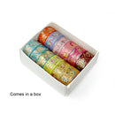 Wrapables Elegant Gold Foil Washi Tape Box Set for Arts & Crafts, Scrapbooking, Stationery, Diary (12 Rolls): Galaxy