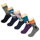 Wrapables Famous Painting Masterpiece Artwork Crew Socks (5 pairs): Collection 2