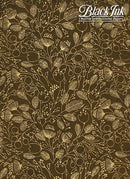 Black Ink Floral Berry - Espresso/Gold Paper Sheet 20" x 30"