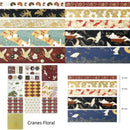 Wrapables Decorative Gold Foil Washi Tape and Sticker Set for Stationery, Diary, Card Making (10 Rolls & 10 Sheets): Scenic Burgundy
