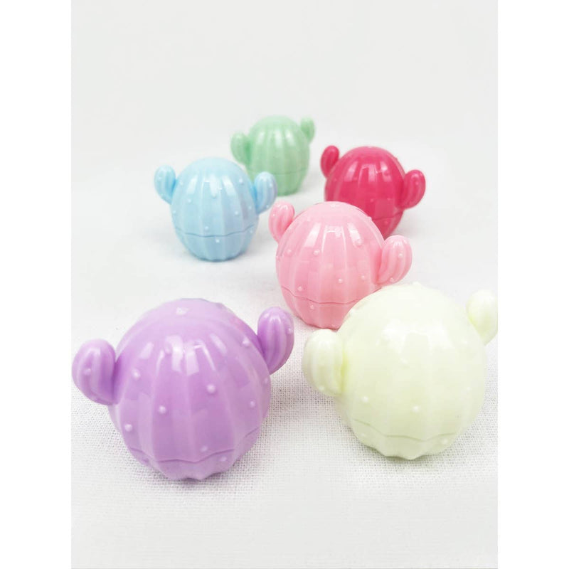 Cute Cactus Lip Balm: MIX COLOR / ONE(24)