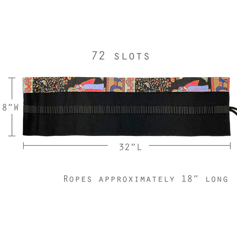 Wrapables Pencil Roll Organizer,  Wrap Pouch (72 slots): Skulls & Roses