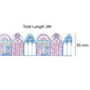 Wrapables Decorative Adhesive Scenic Pattern Hollow Sticker Tape: 55mm x 3M / Church