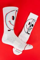 Smiley Skull Socks: White / One Size