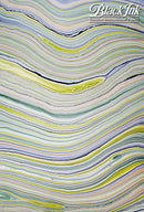 Black Ink Marble Ammolite Paper Sheet 24" x 36"