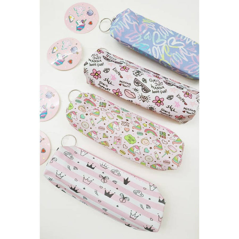 Cute Design Mini Pencil Case with Zipper: MIX COLOR / ONE(12)